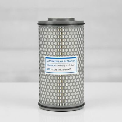 바닥 크기 410x55mm 카트리지 필터 원소 필터 효율 998% 미세먼지 03 ~ 05um보다 크고 상단 지름 OD 178mm 자동차 산업에서 사용됩니다